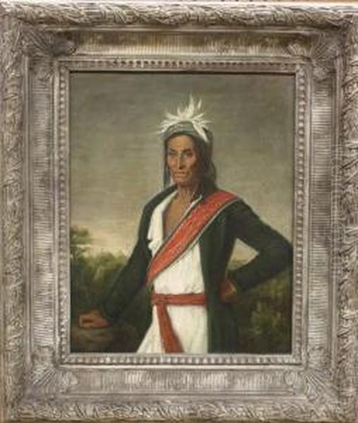 Native American With Sash Oil Painting by William John Wilgus