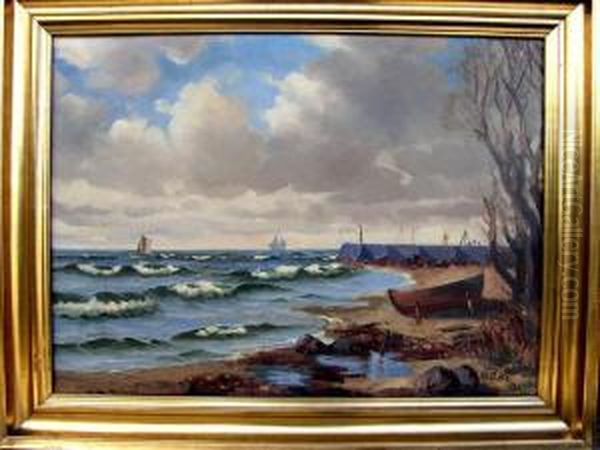 Segelschiffe Vor Dem Kopenhagener Hafen Oil Painting by Bille Carl Wilhelm