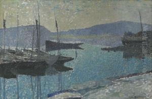 Hamnen I Skymning Oil Painting by Carl Wilhelmson