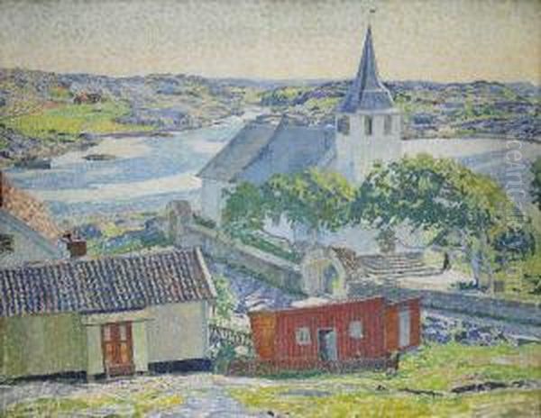 Kyrkan - Fiskebackskil Oil Painting by Carl Wilhelmson