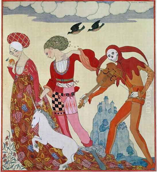 Love, Desire and Death Oil Painting by Georges Barbier