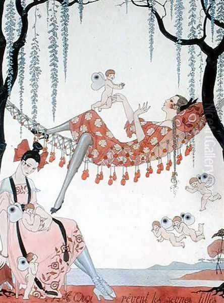 What Do Young Women Dream Of 1918 Oil Painting by Georges Barbier