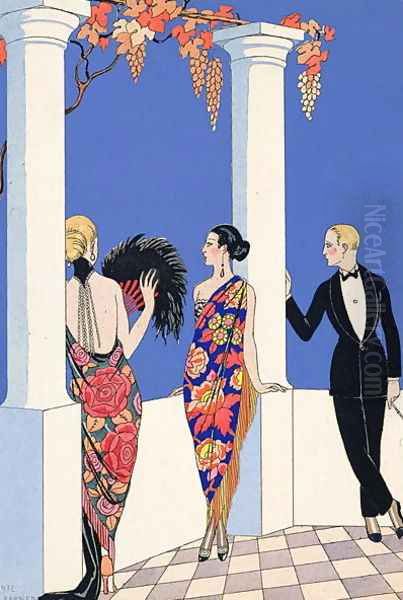 The Taste of Shawls 1922 Oil Painting by Georges Barbier