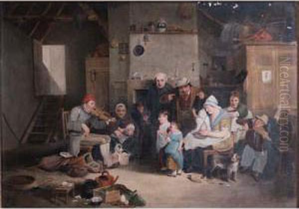 The Blind Fiddler Oil Painting by Sir David Wilkie