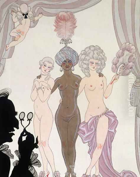 The Three Graces Oil Painting by Georges Barbier