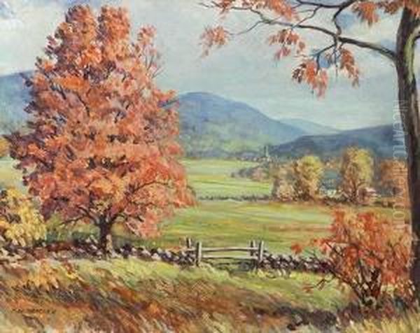 Autumnal Landscape Oil Painting by Francis William Wilkin