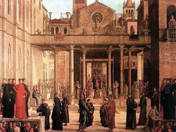 The Relic Of The Holy Cross Is Offered To The Scuola Di S. Giovanni Evangelista 1494 Oil Painting by Lazzaro Bastiani