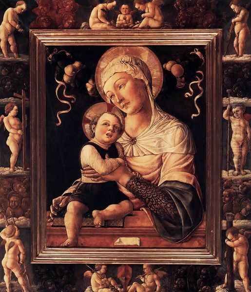 Madonna and Child in Painted Frame Oil Painting by Lazzaro Bastiani