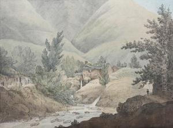 Appelthwaite Gill, With Part Of Skiddaw Oil Painting by Rev. Joseph Wilkinson