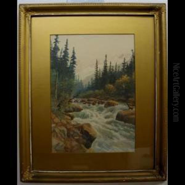 Waterfall Oil Painting by Thomas Harrison Wilkinson