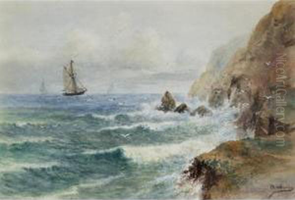 Coastal Scene With Ships Oil Painting by Thomas Harrison Wilkinson