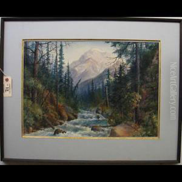 Rapid Waters - Rockies Oil Painting by Thomas Harrison Wilkinson