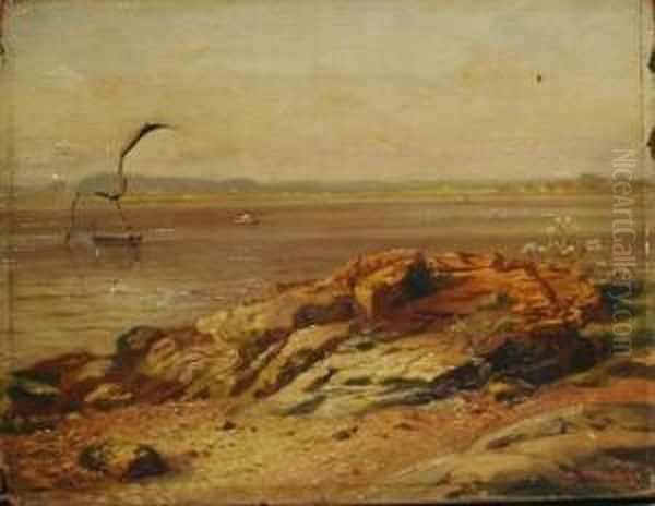 A Bit Of Newark Bay Oil Painting by August Will