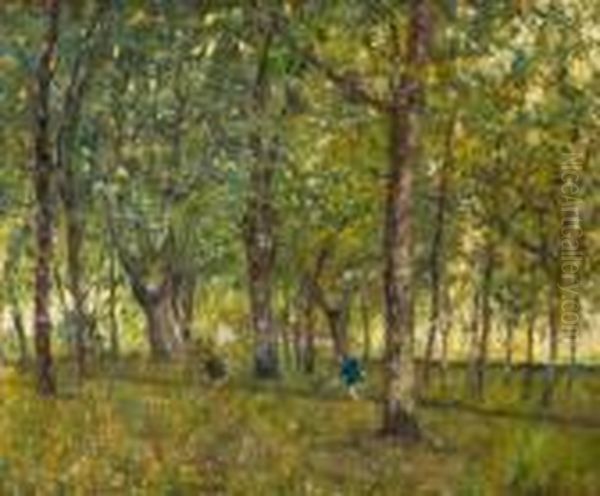 Dans Le Bosquet (1913) Oil Painting by Ferdinand Willaert