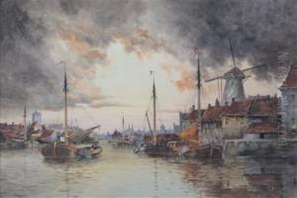 Rotterdam Oil Painting by Norris Fowler Willatt