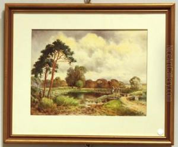 Landschaft In Surrey Mit Schafherde Oil Painting by Norris Fowler Willatt