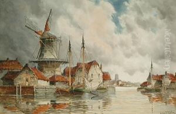 Dortrecht Oil Painting by Norris Fowler Willatt