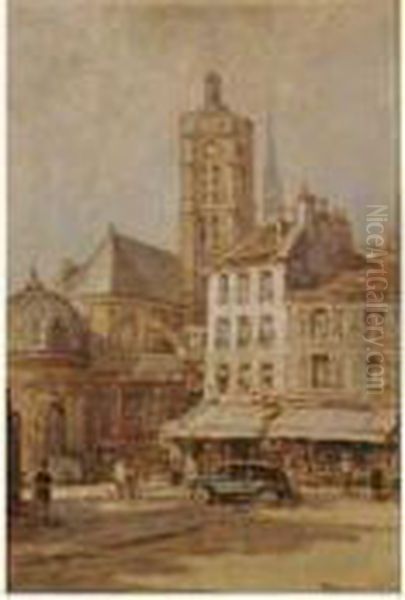 L'eglise Saint-laurent A Paris Oil Painting by Louis Willaume