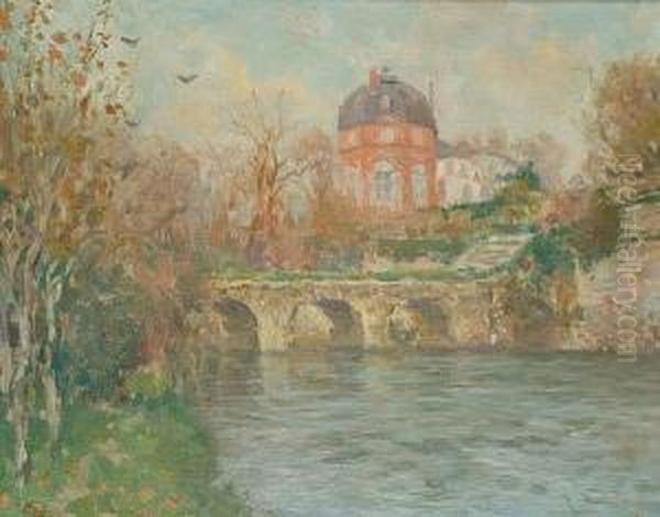 A House By A River Oil Painting by Louis Willaume