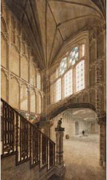 The Interior Of Caerhays, Cornwall Oil Painting by Thomas Willement