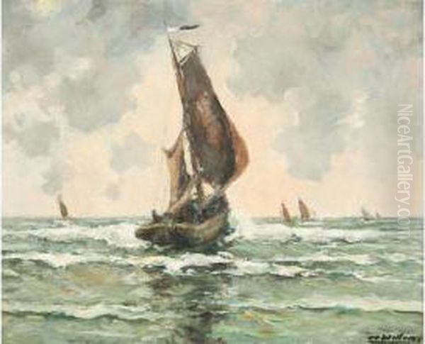 Depart Pour La Peche Oil Painting by Jozef Willems