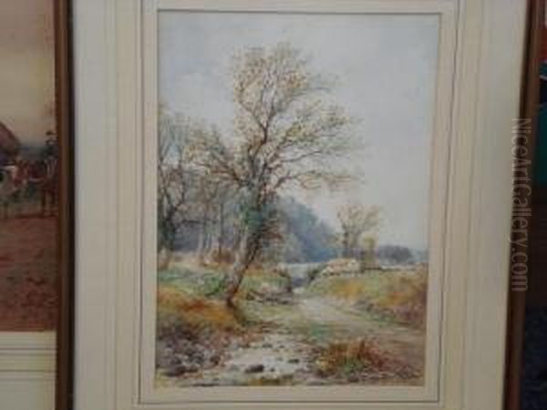 Cottage In A Country Lane Oil Painting by Arthur Willett