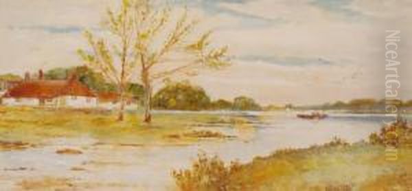 The Thames At Hambleden Oil Painting by Arthur Willett