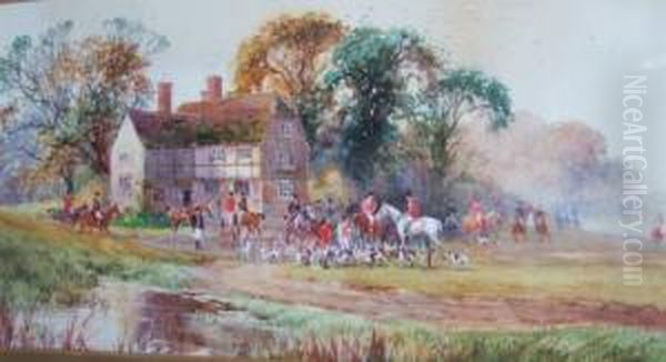 The Crawley And Horsham Hounds Oil Painting by Arthur Reginald Willett