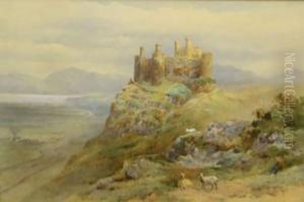 Ruins Of Harlech Castle Oil Painting by William Arnee Frank