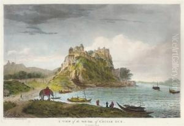 View Of The West Side, Of Chunar Gur Oil Painting by William Hodges