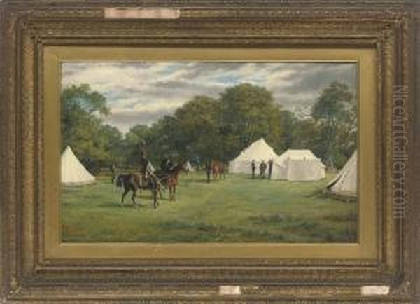 The Camp Of H.r.h. The Prince Of Wales Oil Painting by A. Sheldon Williams