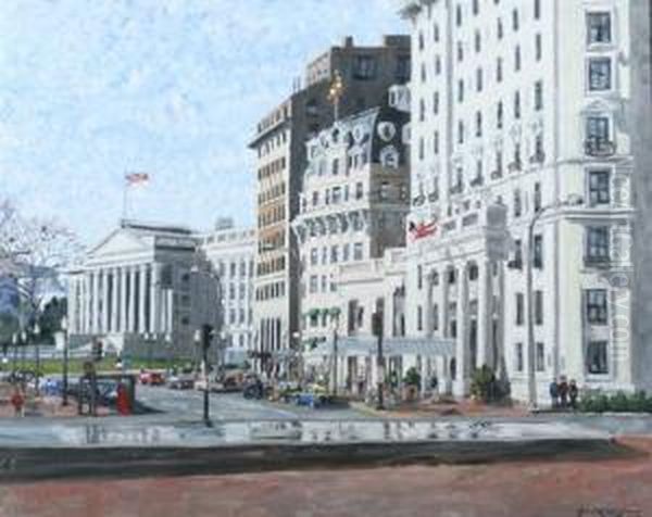 The Treasury Building Oil Painting by Christopher David Williams