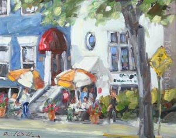 Dupont Cafe Oil Painting by Christopher David Williams