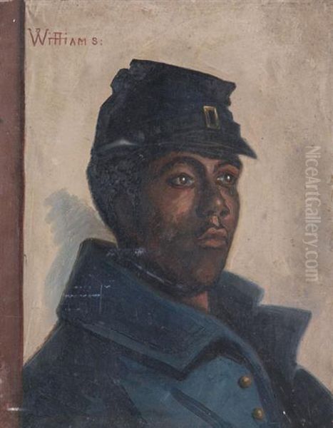 American, - Portrait Of A Soldier,1882 Oil Painting by Dwight Williams