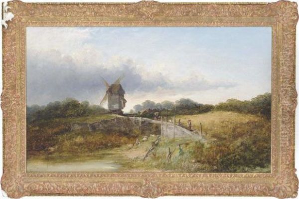 The Old Mill, Nr Maidstone Oil Painting by Edward Charles Williams