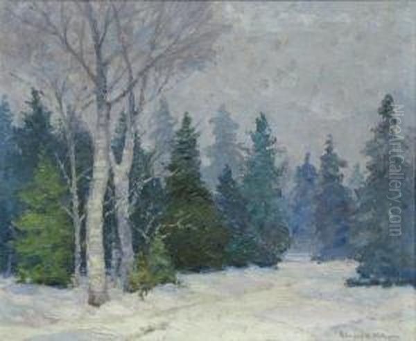 Winter Landscape Oil Painting by Edward K. Williams