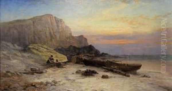 Evening On The Coast Oil Painting by George Augustus Williams