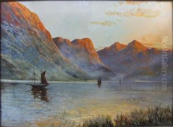 Sunset Over Ullswater Oil Painting by Graham Williams