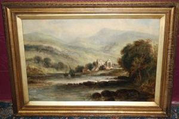 View Of Tintern Abbey Oil Painting by Harry Williams