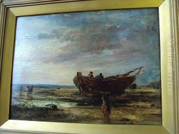 Beach At Egremont Oil Painting by Harry Williams