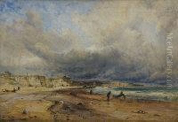 Spotties Hole, Sunderland, Tide Out Oil Painting by Harry Williams