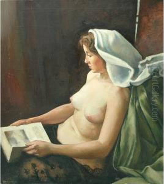 Reader Oil Painting by Keith Shaw Williams