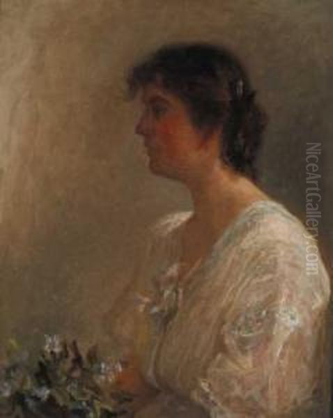 Portrait Of A Lady, Circa 1904 - 08 Oil Painting by Lily Williams