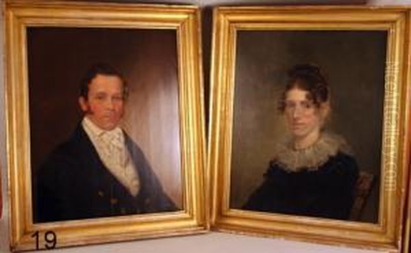 Pair Of American Portraits Oil Painting by Penry Williams