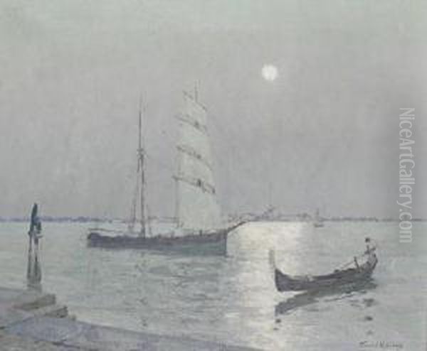 Early Moonrise, Venice Oil Painting by Terrick John Williams