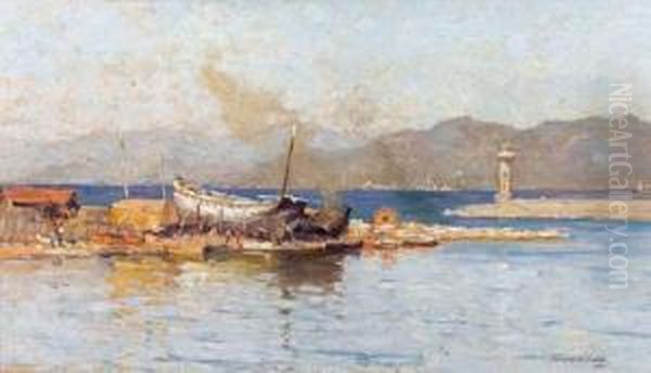 Chantier Saint-tropez Oil Painting by Terrick John Williams