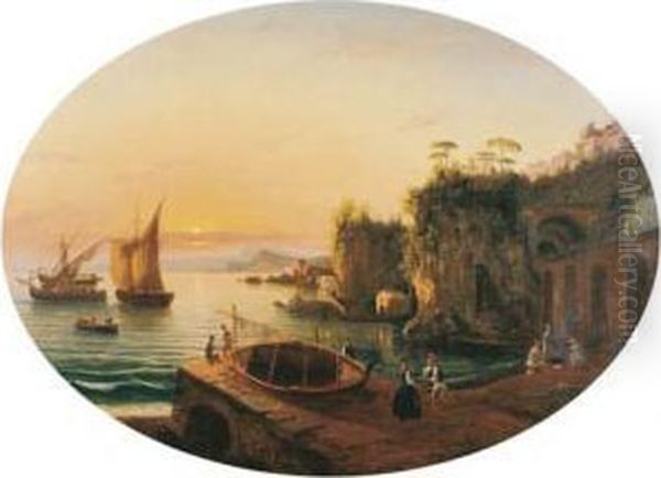 Port Of Sorrento Oil Painting by Virgil Williams