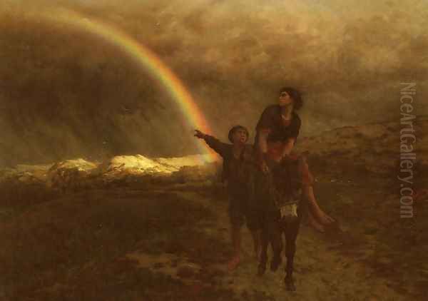 L' Arc-En-Ciel (The Rainbow) Oil Painting by Jules Breton