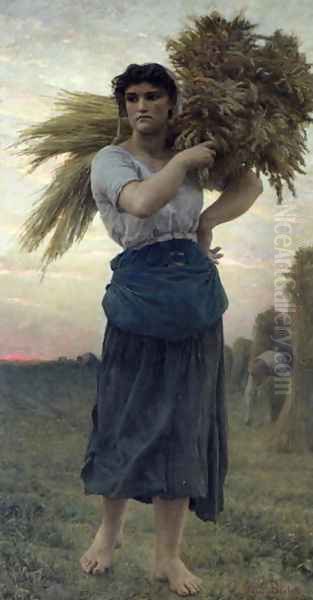 The Gleaner 1877 Oil Painting by Jules Breton