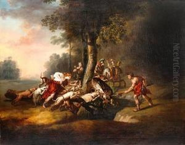 Meleager And Atalanta Oil Painting by William Williams